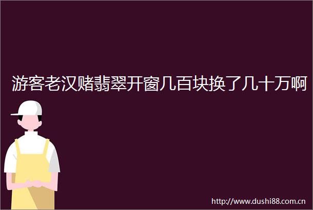 游客老汉赌翡翠开窗几百块换了几十万啊