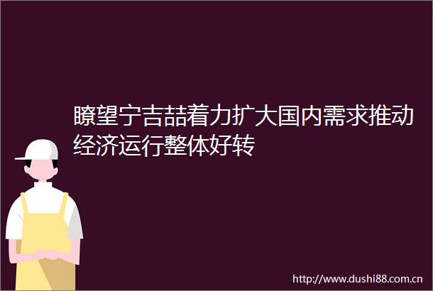 瞭望宁吉喆着力扩大国内需求推动经济运行整体好转
