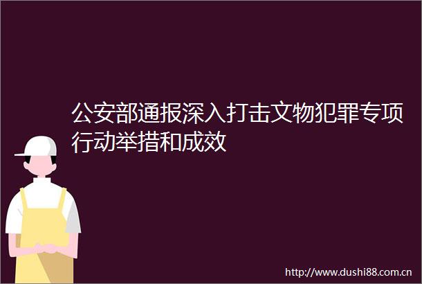 部通报深入打击文物专项行动举措和成效