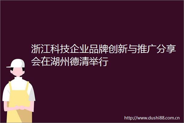 浙江科技企业品牌创新与推广分享会在湖州德清举行