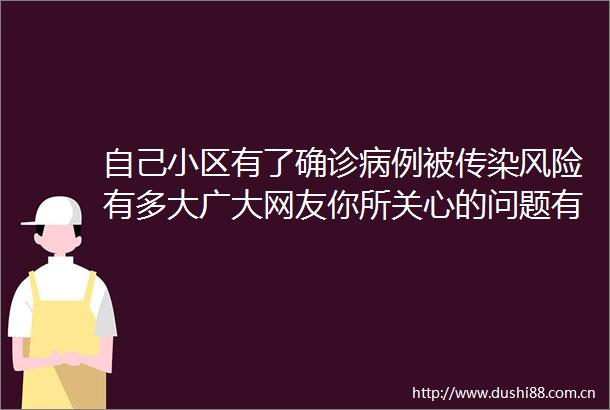 自己小区有了确诊病例被传染风险有多大广大网友你所关心的问题有答案了