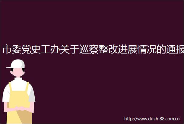 市委党史工办关于巡察整改进展情况的通报