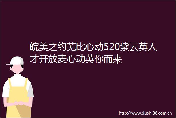 皖美之约芜比心动520紫云英人才开放麦心动英你而来