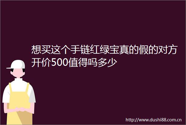 想买这个手链红绿宝真的假的对方开价500值得吗多少