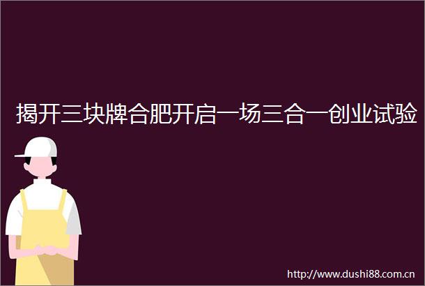 揭开三块牌合肥开启一场三合一创业试验