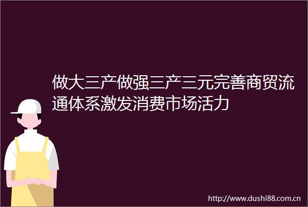 做大三产做强三产三元完善商贸流通体系激发消费市场活力