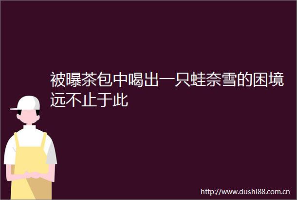 被曝茶包中喝出一只蛙奈雪的困境远不止于此