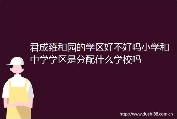 君成雍和园的学区好不好吗小学和中学学区是分配什么学校吗