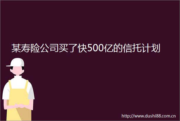 某寿险公司买了快500亿的信托计划