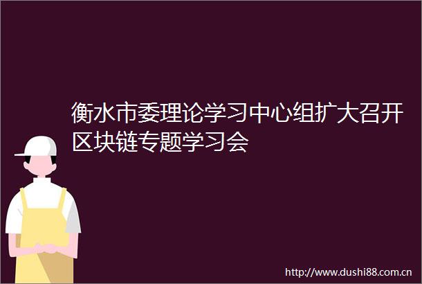 衡水市委理论学习中心组扩大召开区块链专题学习会