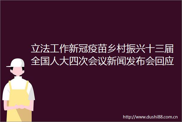立法工作新冠疫苗乡村振兴十三届全国人大四次会议新闻发布会回应热点