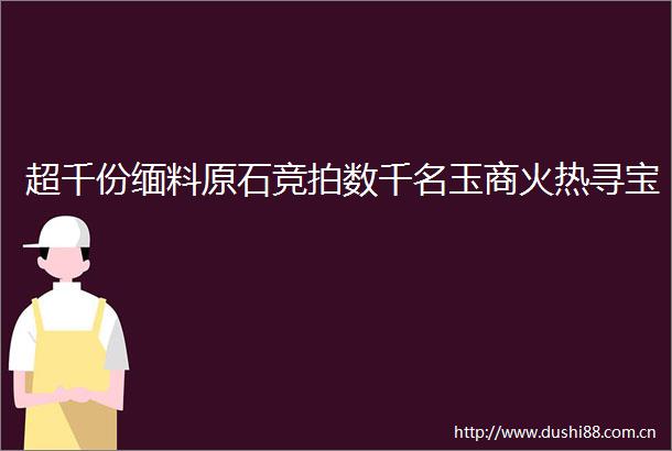 超千份缅料原石竞拍数千名玉商火热寻宝