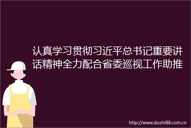 认真学习贯彻总书记重要讲话精神全力配合省委巡视工作助推陕西体育事业高质量发展再上新台阶