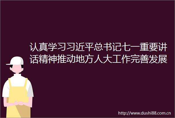 认真学习总书记七一重要讲话精神推动地方人大工作完善发展