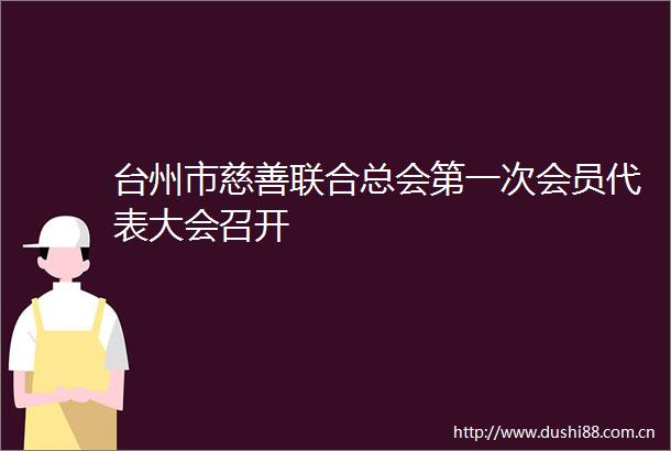 台州市慈善联合总会第一次会员代表大会召开