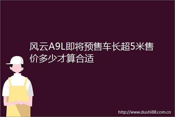 风云A9L即将预售车长超5米售价多少才算合适