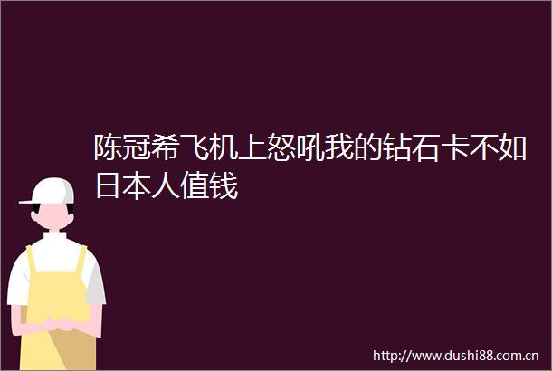 陈冠希飞机上怒吼我的钻石卡不如人值钱