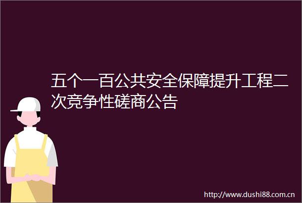 五个一百公共安全保障提升工程二次竞争性磋商公告