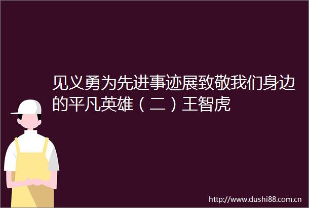 见义勇为先进事迹展致敬我们身边的平凡英雄（二）王智虎
