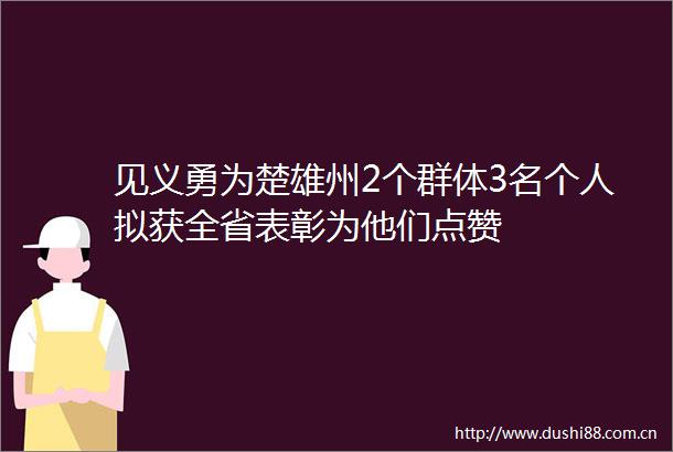 见义勇为楚雄州2个群体3名个人拟获全省表彰为他们点赞