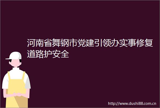河南省舞钢市党建引领办实事修复道路护安全