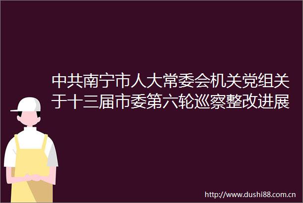 南宁市人大常委会机关党组关于十三届市委第六轮巡察整改进展情况的通报