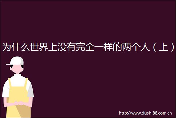 为什么世界上没有完全一样的两个人（上）