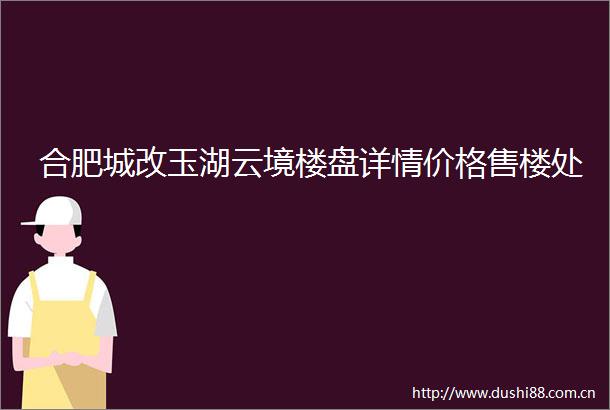 合肥城改玉湖云境楼盘详情价格售楼处