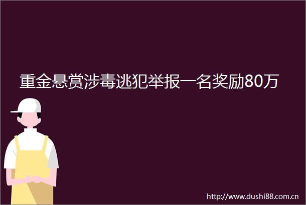 重金悬赏涉毒逃犯一名奖励80万