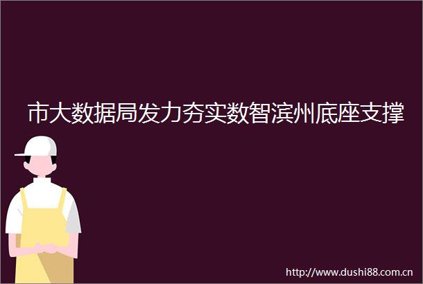 市大数据局发力夯实数智滨州底座支撑