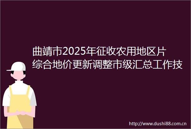 曲靖市2025年征收农用地区片综合地价更新调整市级汇总工作技术服务项目