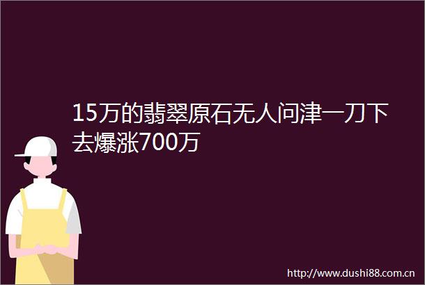 15万的翡翠原石无人问津一刀下去爆涨700万