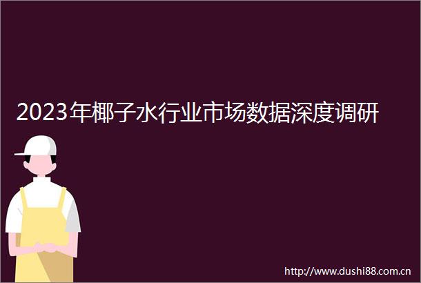 2023年椰子水行业市场数据深度调研