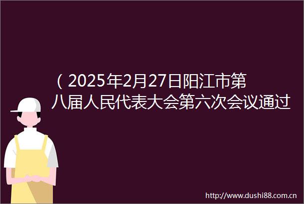 （2025年2月27日阳江市第八届代表大会第六次会议通过）