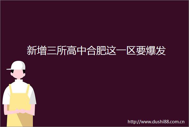 新增三所高中合肥这一区要爆发