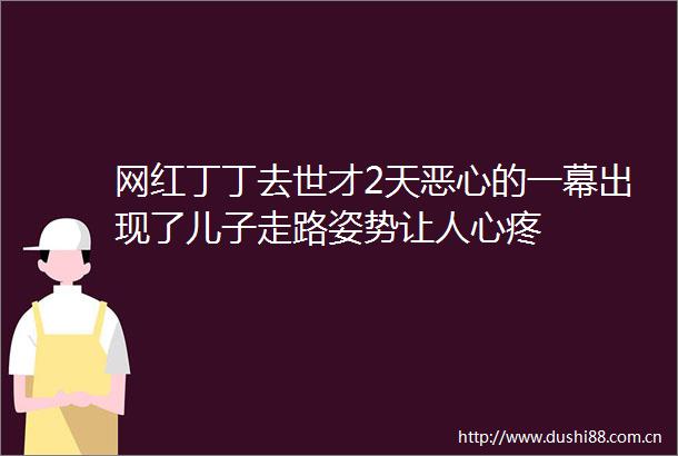 网红丁丁去世才2天恶心的一幕出现了儿子走路姿势让人心疼