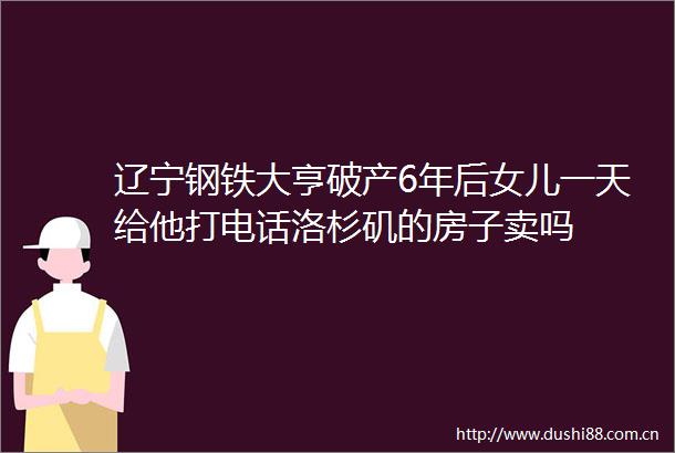 辽宁钢铁大亨破产6年后女儿一天给他打电话洛杉矶的房子卖吗