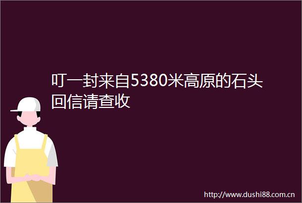 叮一封来自5380米高原的石头回信请查收