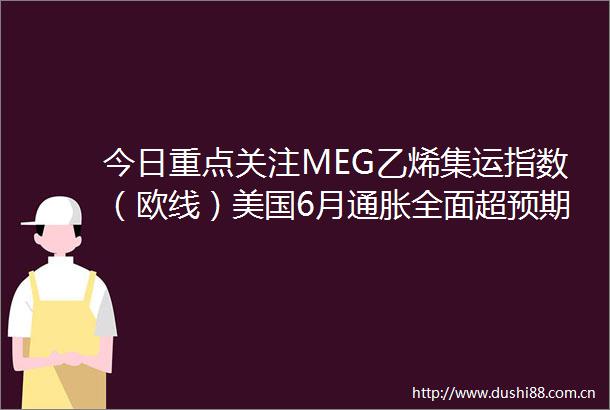 今日重点关注MEG乙烯集运指数（欧线）美国6月通胀全面超预期降温年内降息预期大幅升温