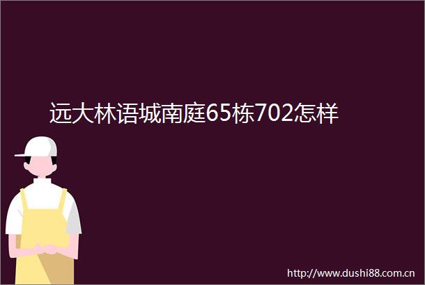 远大林语城南庭65栋702怎样