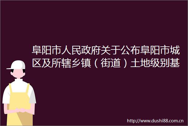 阜阳市关于公布阜阳市城区及所辖乡镇（街道）土地级别基准地价和城区标定地价的通知