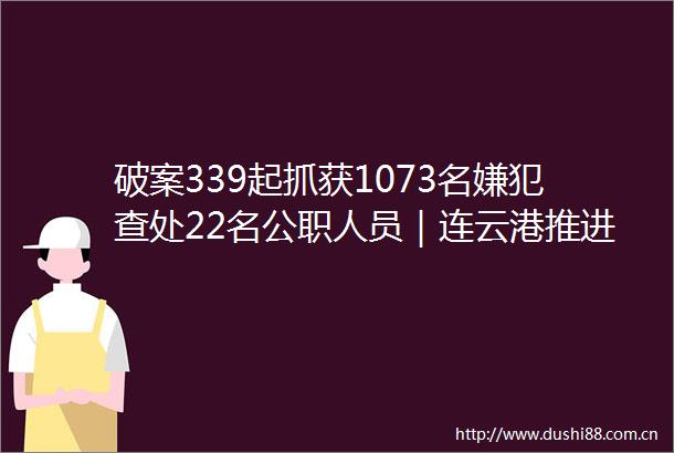 破案339起抓获1073名嫌犯查处22名人员｜连云港推进常态化扫黑除恶向纵深发展