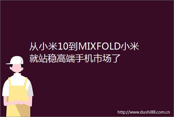 从小米10到MIXFOLD小米就站稳高端手机市场了
