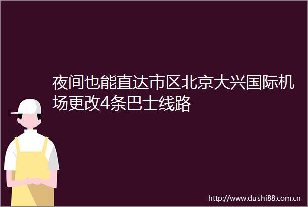 夜间也能直达市区北京大兴国际机场更改4条巴士线路