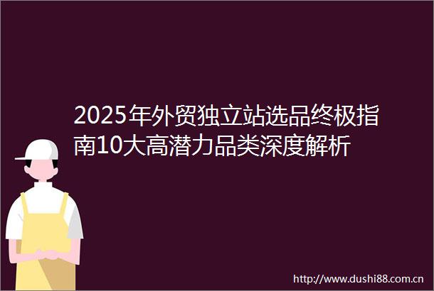 2025年外贸独立站选品终极指南10大高潜力品类深度解析