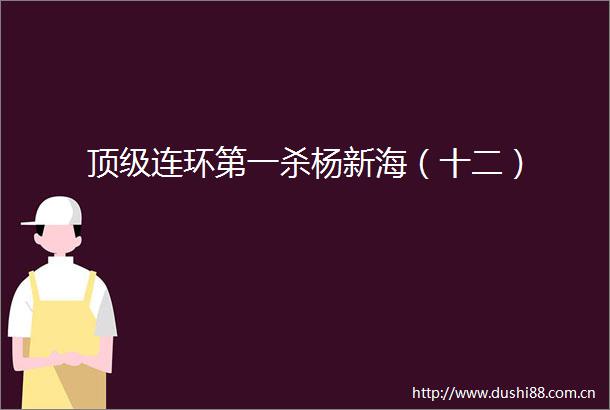 顶级连环第一杀杨新海（十二）