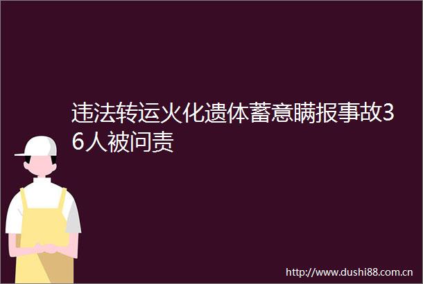 转运火化遗体蓄意瞒报事故36人被问责