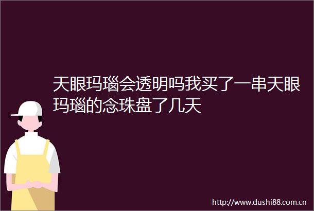 天眼玛瑙会透明吗我买了一串天眼玛瑙的念珠盘了几天