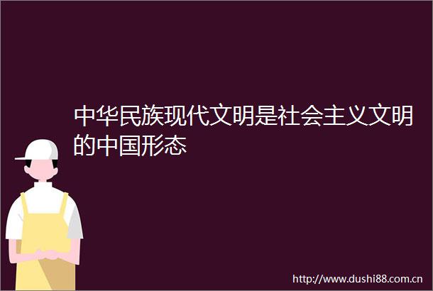 中华民族现代文明是社会主义文明的形态