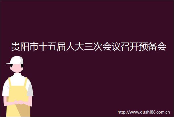 贵阳市十五届人大三次会议召开预备会